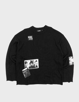 Jersey Wasted Paris Taunt Ripped Sweater Black