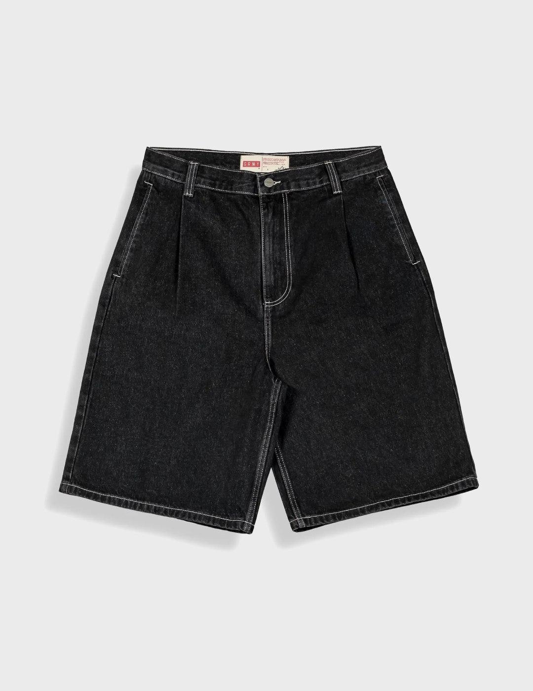 Bermudas Grimey Concreat Jungle Pleated Denim WBLK