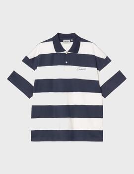 Polo Carhartt WIP S/S Deltray Stripe, Blue