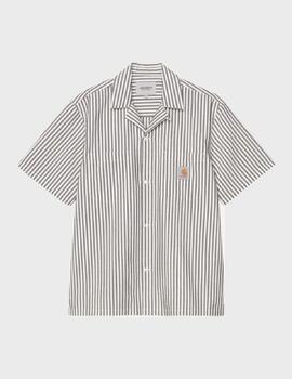 Camisa Carhartt Wip S/S Leavel Stripe Black/Wax
