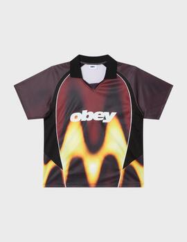 Camiseta Obey Blurred Soccer Burnt red