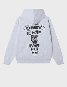 Sudadera Obey oval cities hood ash grey