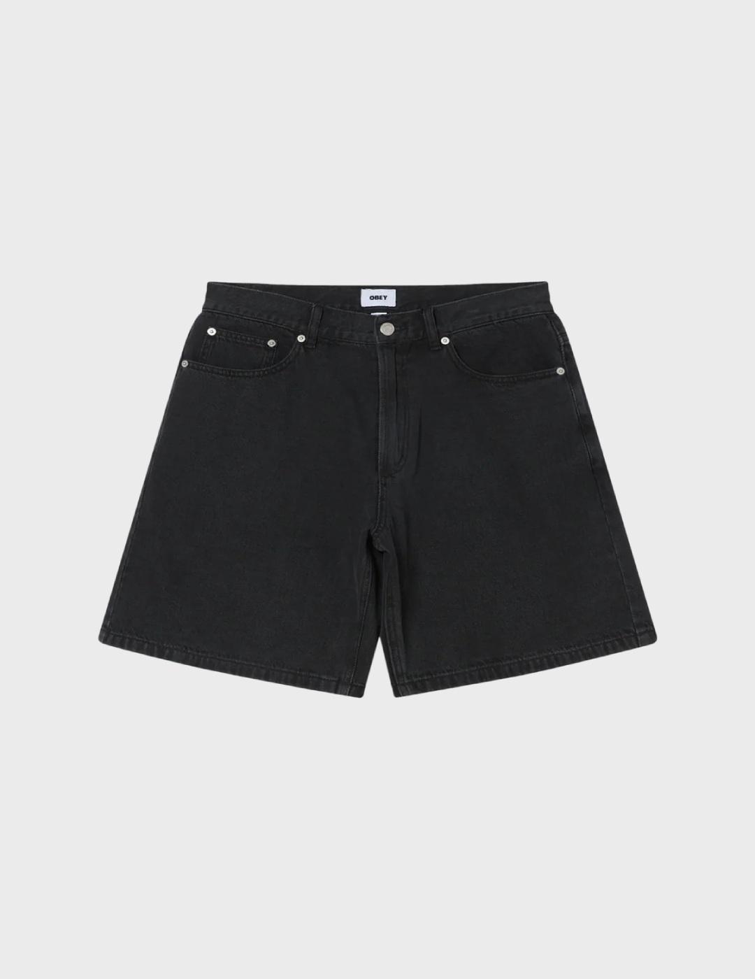 Pantalón Obey emerson denim short washed black