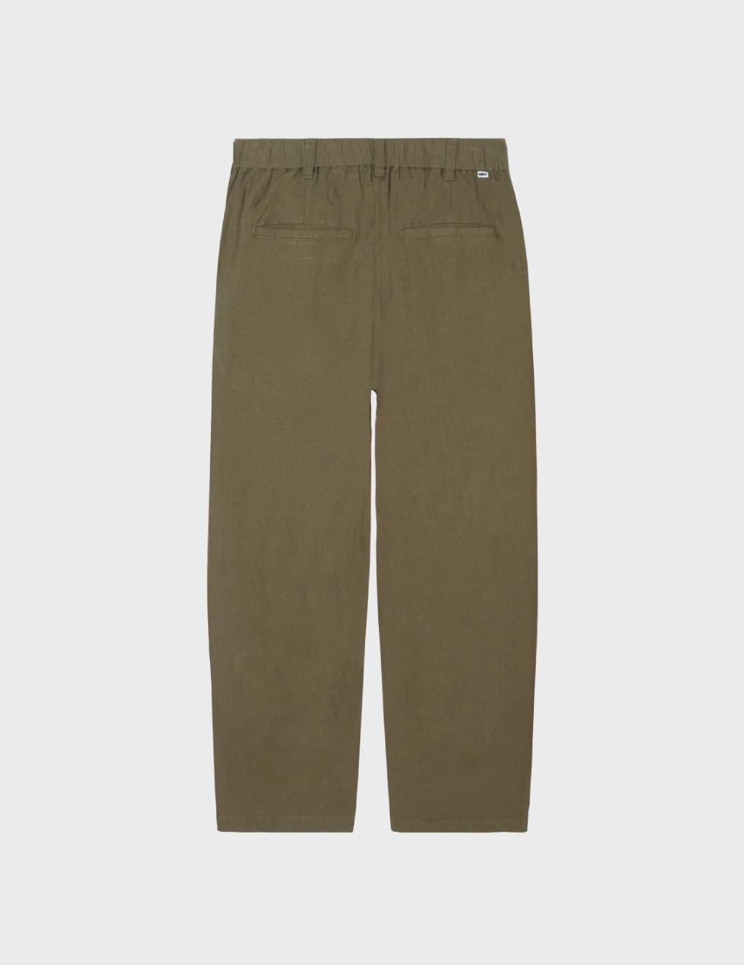 Pantalón Obey foster pleanted linen pant smokey ol