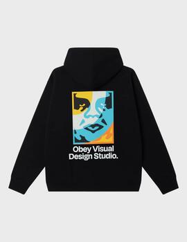 Sudadera Obey visual design studio black