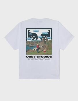 Camiseta Obey sky face white