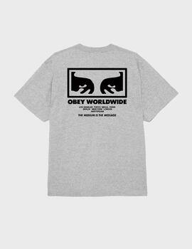 Camiseta Obey the medium is the message hther grey