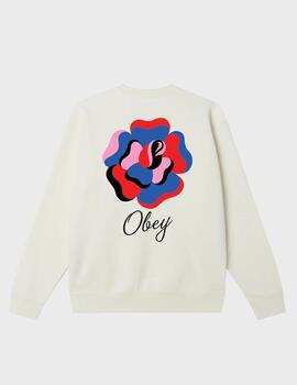 Sudadera Obey paper rose off white