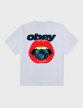 Camiseta Obey lips white