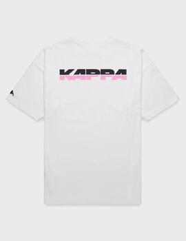Camiseta Kappa Authentic Surya White-Black-Pink
