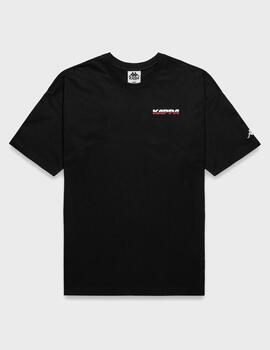 Camiseta Kappa Authentic Surya Black-White-Red Md