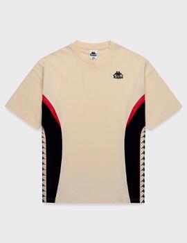 Camiseta Kappa 222 Banda Skyler Beige Butter-Red-B