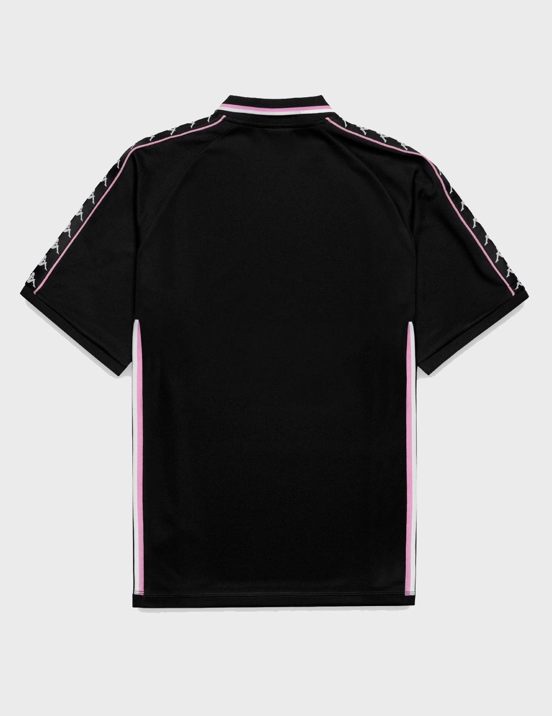 Camiseta Kappa 222 Banda Stafen Black-Pink-White-Y