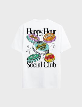 Camiseta On Vacation Happy Hour social Club WHT