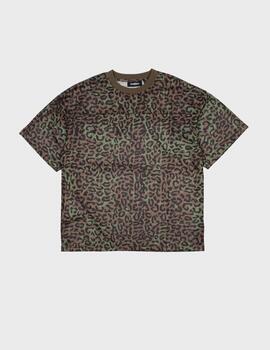 Camiseta Wasted Paris Cheetah Mesh Boxy Olive Khak