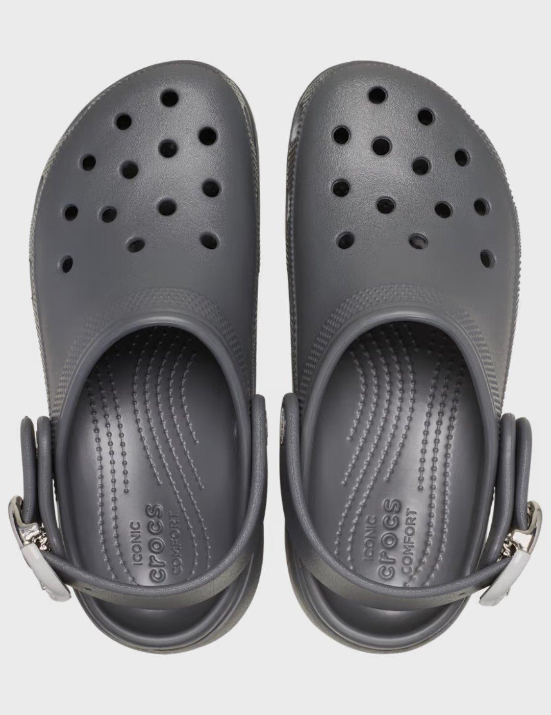 Zuecos Crocs Classic Plataform Buckle Clog Carbon