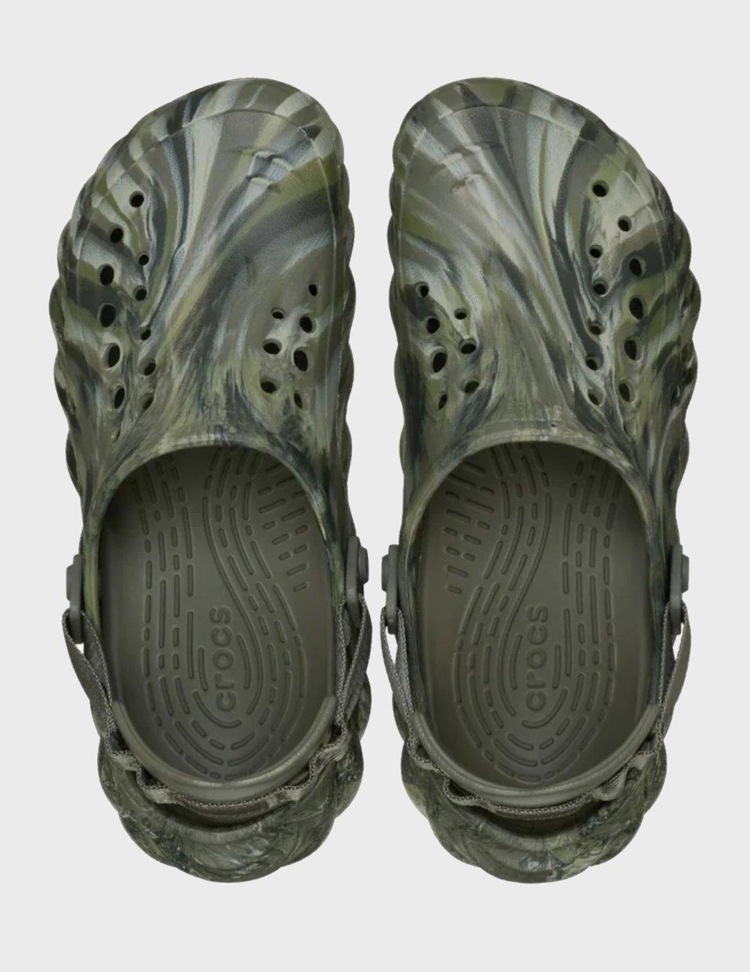 Zueco Crocs Echo Marbled Clog Dusty Olive