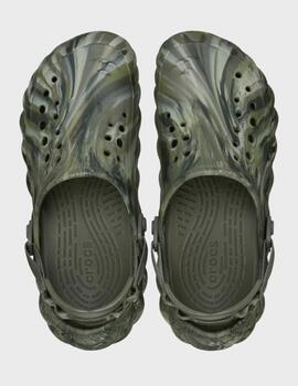 Zueco Crocs Echo Marbled Clog Dusty Olive