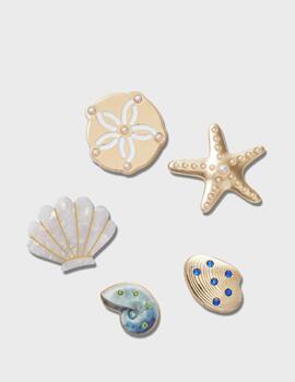 Pin Crocs Jibbitz Gold Sea Shell 5 Pack