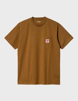 Camiseta Carhartt WIP S/S Pocket Heart DeepHBrown