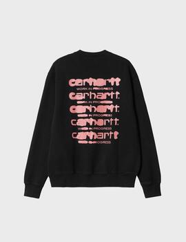 Sudadera Carhartt WIP Ink Bleed Sweat Black/Pink