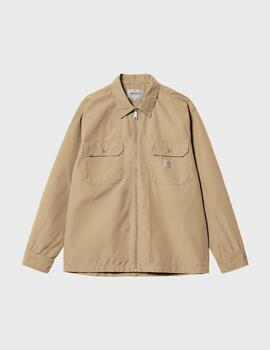 Camisa Carhartt WIP L/s Craft Zip Sable Rinsed