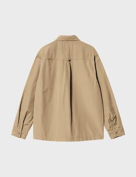 Camisa Carhartt WIP L/s Craft Zip Sable Rinsed