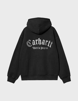 Sudadera Carhartt WIP Hooded Onyx Script Sweat Blk