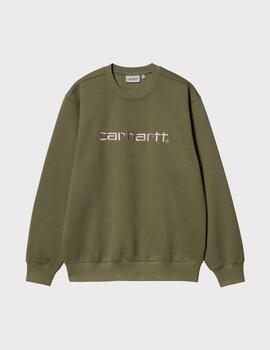 Sudadera Carhartt WIP Sweat Dundee/GlassyPink