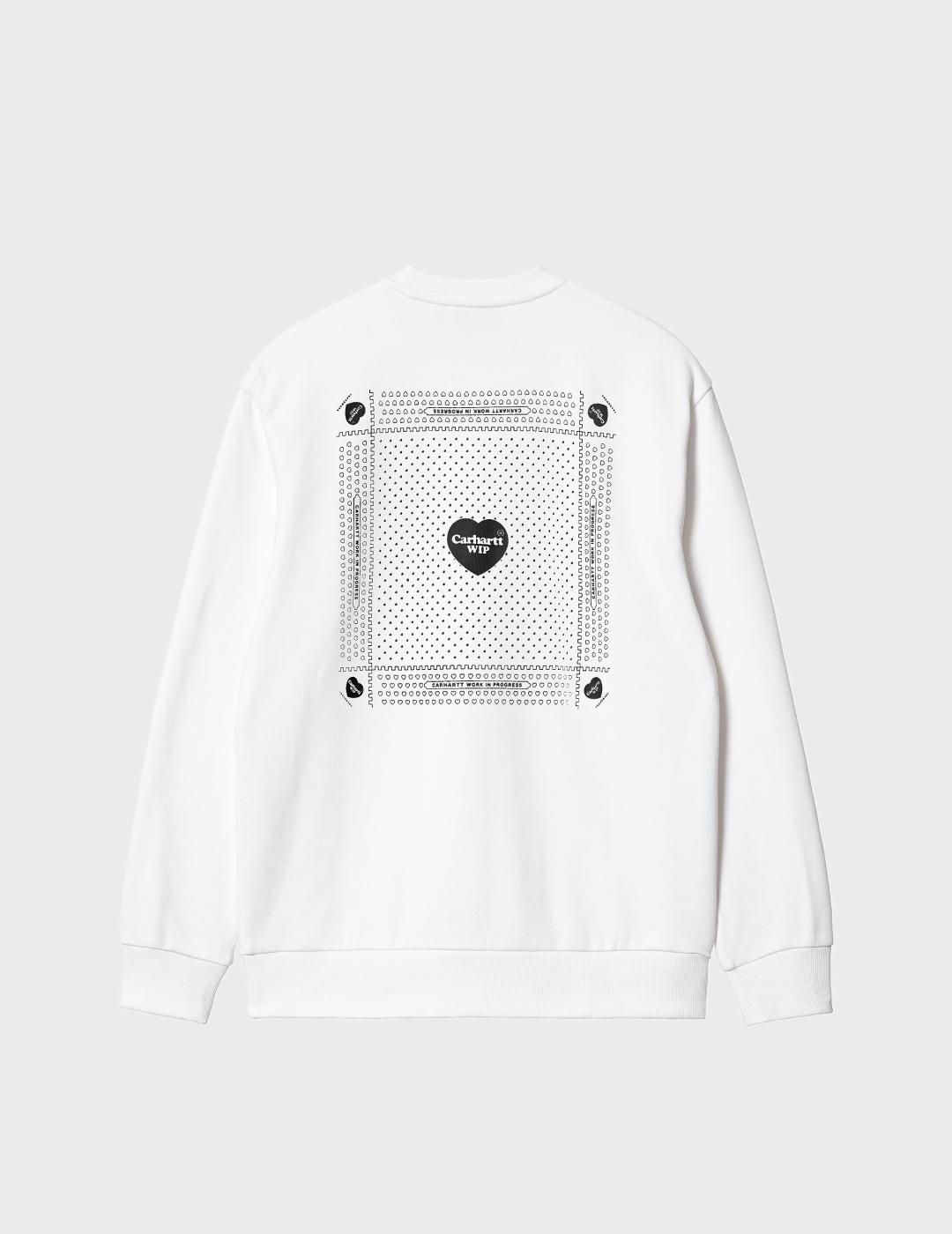 Sudadera Carhartt WIP Heart Bandana Sweat White/Bl