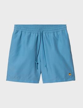 Bañador Carhartt WIP Chase Piscine/Gold