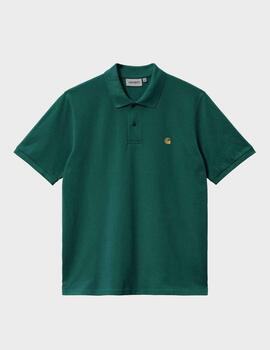 Polo Carhartt WIP S/s Chase Pique Chervil/Gold