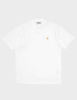 Polo Carhartt WIP S/s Chase Pique White/Gold