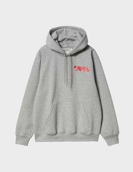 Sudadera Carhartt WIP Hooded Rocky Script GreyHe