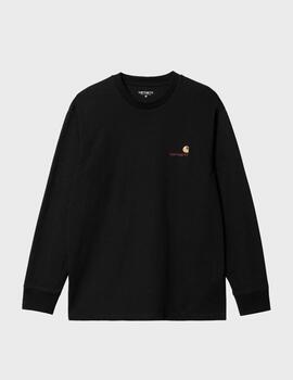 Camiseta Carhartt WIP L/S American Script Black