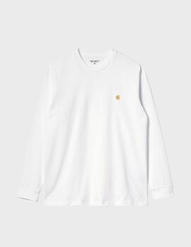 Camiseta Carhartt WIP L/s Chase White/Gold