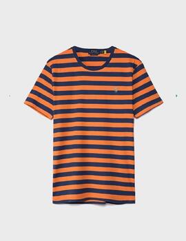 Camiseta Polo Ralph Lauren Striped Orange/Blue