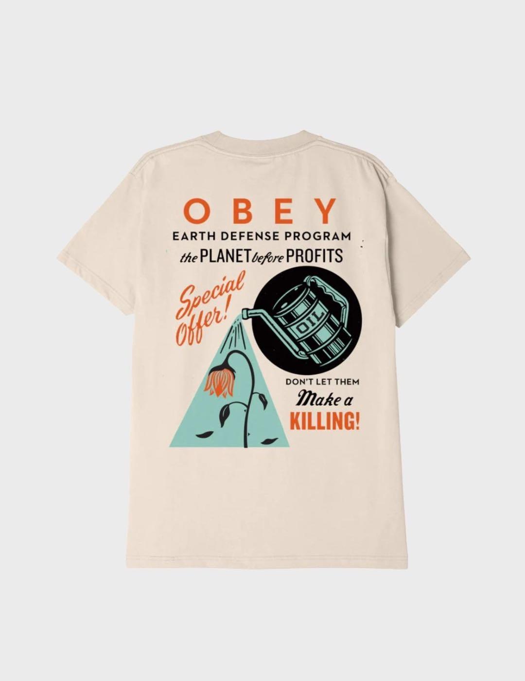 Camiseta Obey Earth Defense Cream