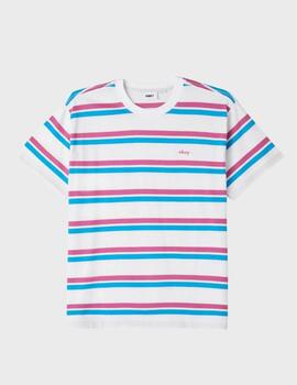 Camiseta Obey Distance Stripe SS White Multi