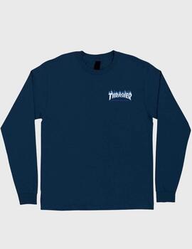 Camiseta SantaCruzXThrasher L/S Flame Dot Navy