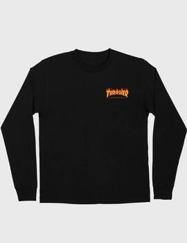 Camiseta Santa CruzXThrasher L/S Flame Dot Black