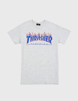 Camiseta Thrasher Flame Logo Gris