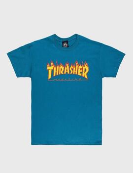Camiseta Thrasher Flame Logo Blue