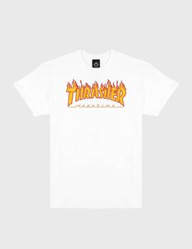 Camiseta Thrasher Flame Logo White