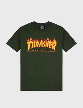 Camiseta Thrasher Flame Logo ForestGreen