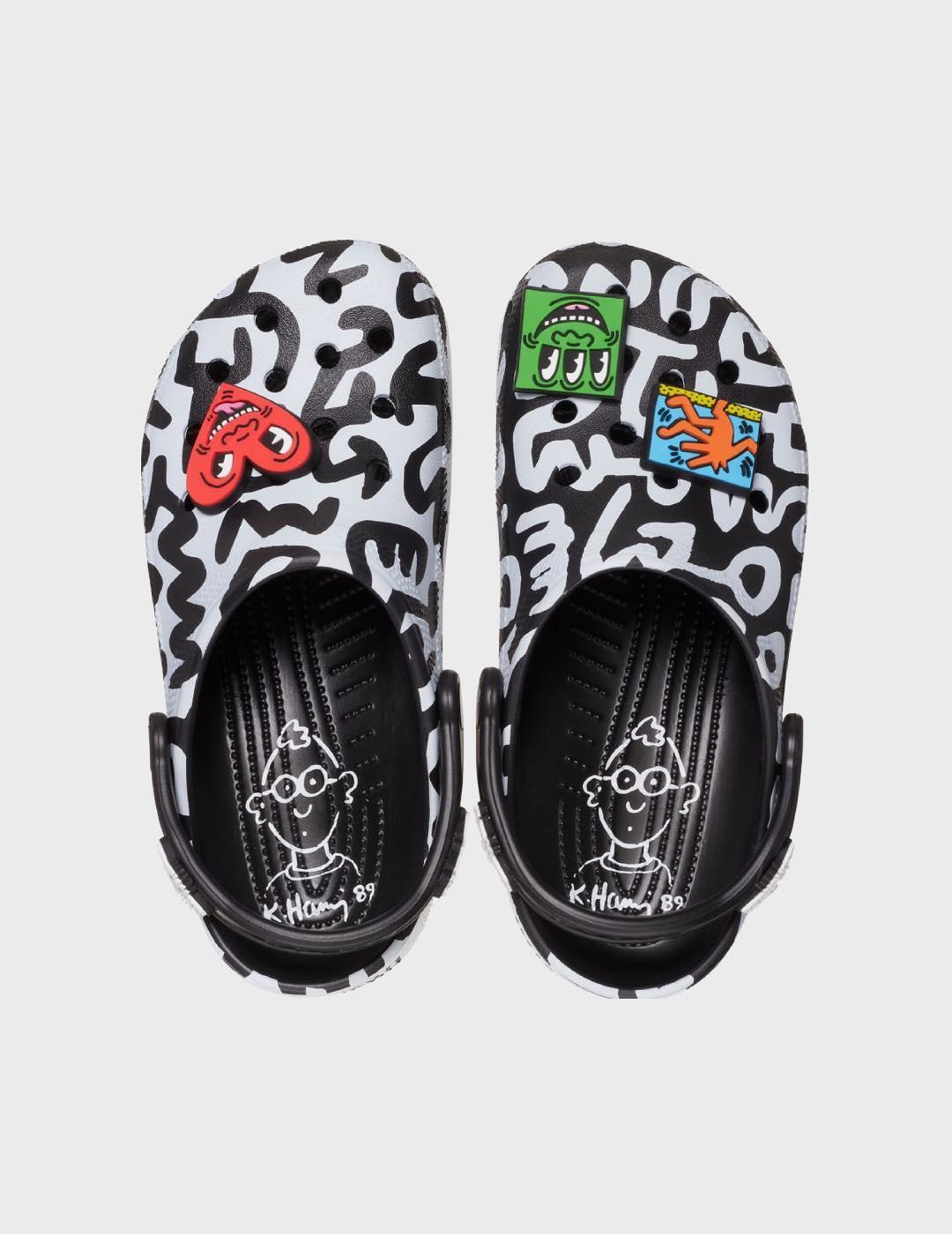 Zuecos Crocs Classsic Keith Haring U Black