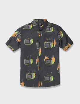 Camisa Volcom Fa J Hager Woven Black